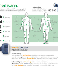 Medisana Massasjepistol Hot & Cold MG 600, oppladbar