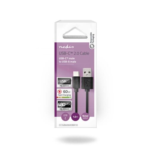 Ladekabel -USB-A til USB C - 480 Mbps